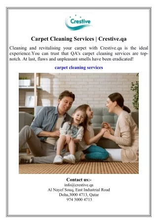 Carpet Cleaning Services  Crestive.qa