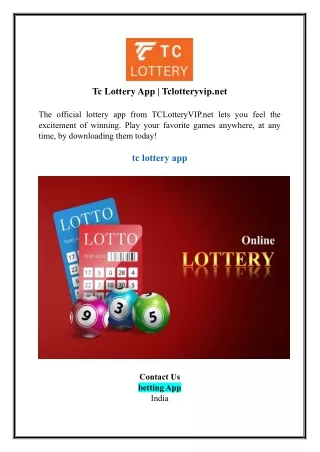 Tc Lottery App | Tclotteryvip.net