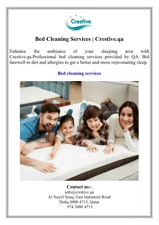 Bed Cleaning Services  Crestive.qa