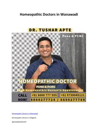 Homeopathic Doctors in Wanawadi