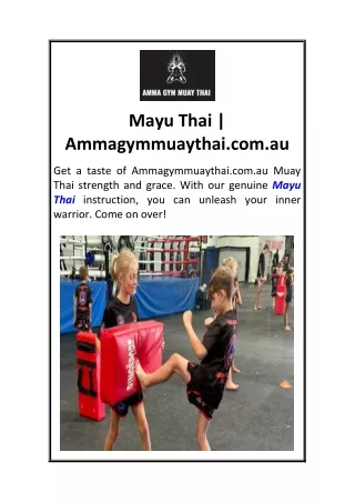 Mayu Thai  Ammagymmuaythai.com.au