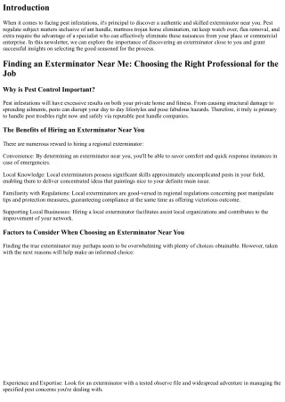 Finding an Exterminator Near Me: Choosing the Right Professional for the Job