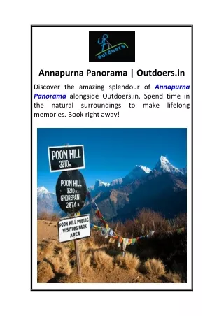 Annapurna Panorama  Outdoers.in