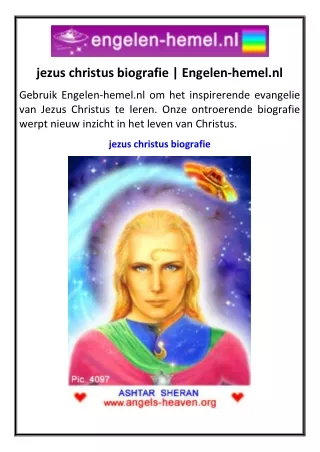 jezus christus biografie Engelen-hemel.nl