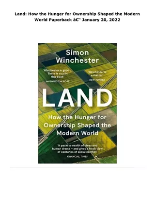 read land: how the hunger for ownership shaped the modern world     pa