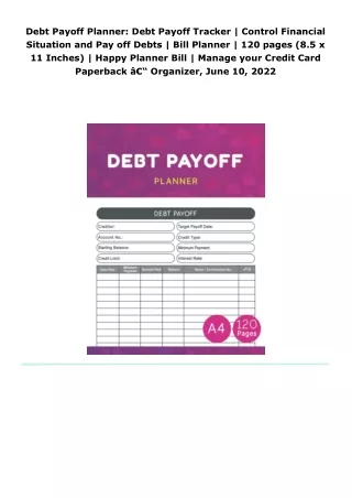 read debt payoff planner: debt payoff tracker | control financial situ