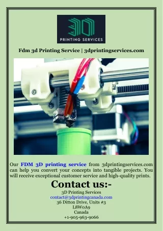 Fdm 3d Printing Service  3dprintingservices.com