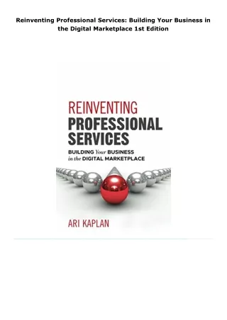 read reinventing professional services: building your business in the