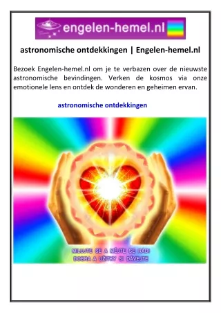 astronomische ontdekkingen  Engelen-hemel.nl