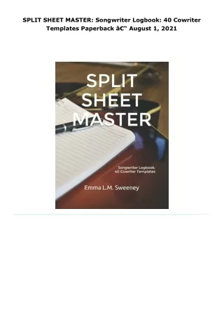 read split sheet master: songwriter logbook: 40 cowriter templates