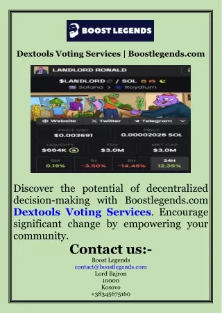 Dextools Voting Services  Boostlegends.com
