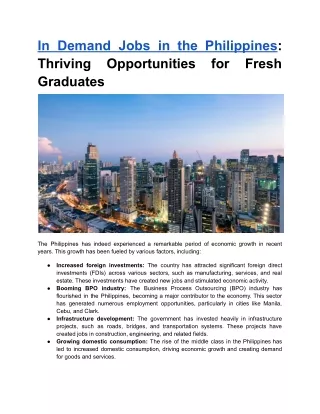 In Demand Jobs in the Philippines_ Thriving Opportunities for Fresh Graduates