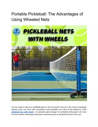 Portable Pickleball_ The Advantages of Using Wheeled Nets