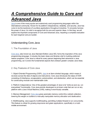 core and advance java