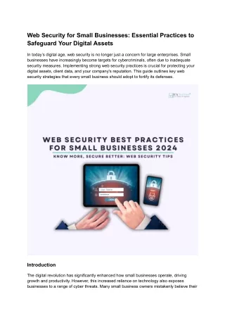 Web Security for Small Businesses: Essential Practices to Safeguard Your Digital