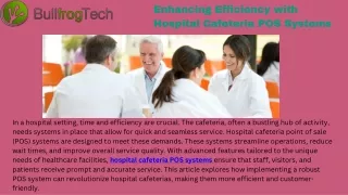 Top Benefits of Hospital Cafeteria POS Systems for Efficiency