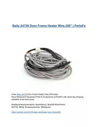 Bally 24759 Door Frame Heater Wire,300_ _ PartsFe