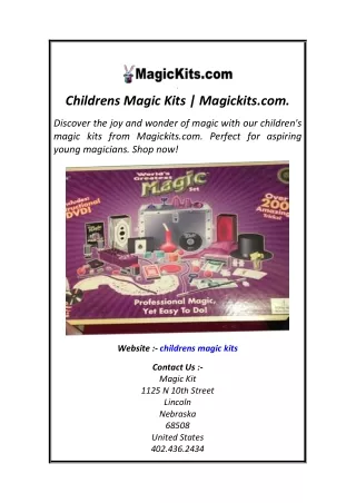 Childrens Magic Kits  Magickits.com