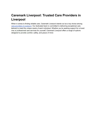 Caremark Liverpool_ Trusted Care Providers in Liverpool