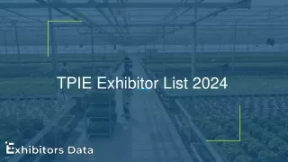 TPIE Exhibitor List 2024