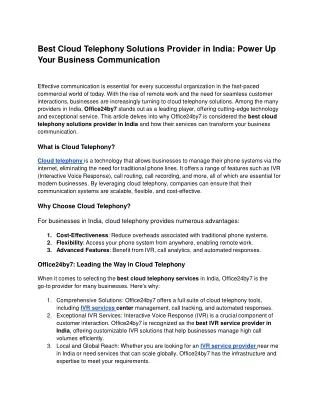 Best Cloud Telephony Solutions Provider in India_ Power Up Your Business Communication - Google Docs