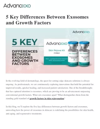 5 main differences between growth factors and exosome