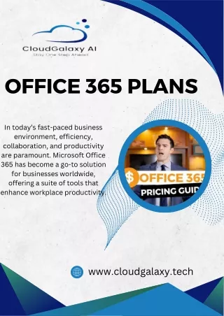 Best Pricing for Office 365 Plans for your Business with Cloud Galaxy
