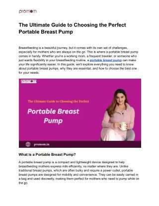 The Ultimate Guide to Choosing the Perfect Portable Breast Pump