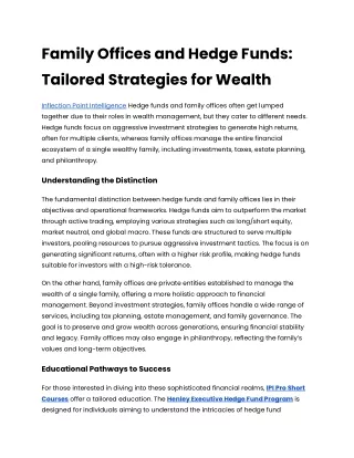 Family Offices and Hedge Funds_ Tailored Strategies for Wealth