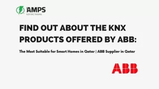 ABB KNX Products offered by AMPS Electric Trading -- ABB Supplier in Qatar