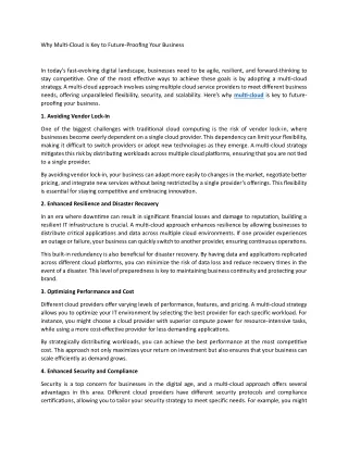 Why Multi-Cloud is Key to Future-Proofing Your Business