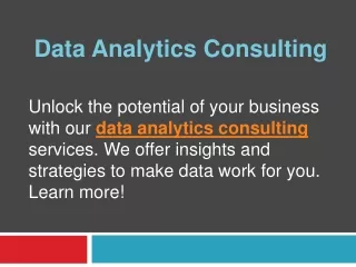 Data Analytics Consulting