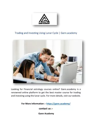 Trading and Investing Using Lunar Cycle | Gann.academy