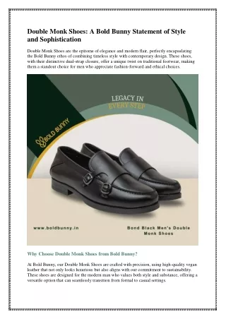 Double Monk Shoes: A Bold Bunny Statement of Style and Sophistication