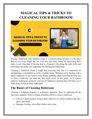 Magical Tips & Tricks to Cleaning Your Bathroom