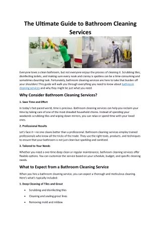 Bathroom Cleaning Services