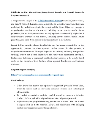 E-Bike Drive Unit Market