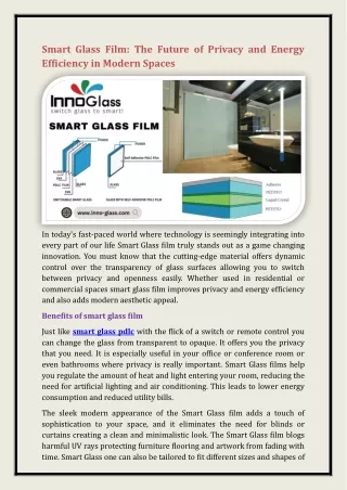 SmartGlass film