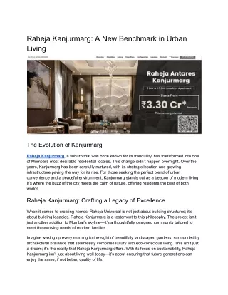 Raheja Kanjurmarg_ A New Benchmark in Urban Living