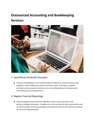 Outsourced Accounting and Bookkeeping Services