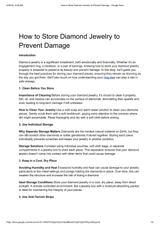 How to Store Diamond Jewelry to Prevent Damage