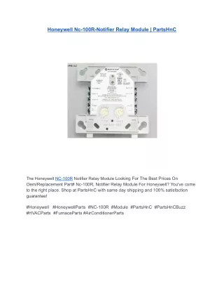 Honeywell Nc-100R-Notifier Relay Module _ PartsHnC