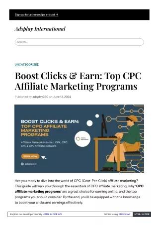 Boost Clicks & Earn Top CPC Affiliate Marketing Programs