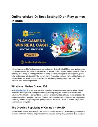 Online Cricket ID_ Get UpTo Big Bonus on New Cricket ID