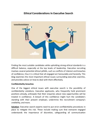Ethical Considerations In Executive Search