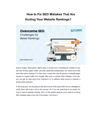 How to Fix SEO Mistakes That are Hurting Your Website Rankings