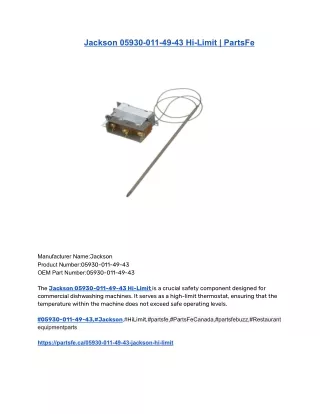 Jackson 05930-011-49-43 Hi-Limit _ PartsFe