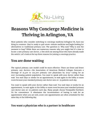 Reasons Why Concierge Medicine is Thriving in Arlington, VA