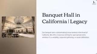 Discover the Perfect Banquet Hall in California