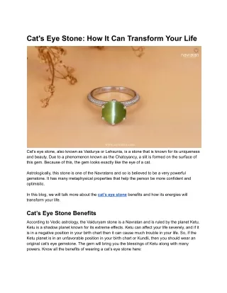 Cat's Eye Stone_ How It Can Transform Your Life